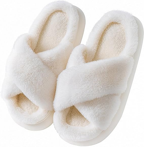 Koknwoa Womens Slippers Fuzzy Slippers House Slippers Plush Furry Fur Open Toe Cozy Memory Foam H... | Amazon (US)