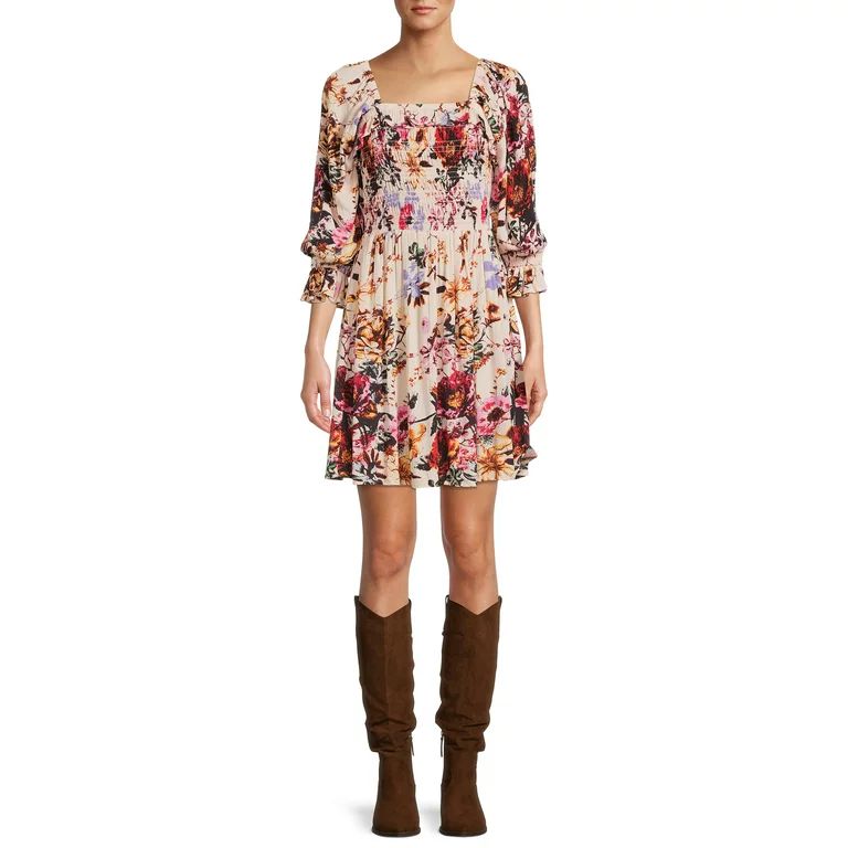 Romantic Gypsy Women's Puff Sleeve Floral Dress | Walmart (US)
