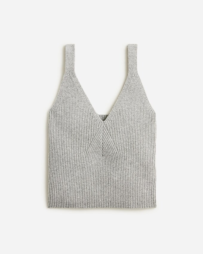 Cashmere cropped  sweater-tank in ribbed yarn | J. Crew US
