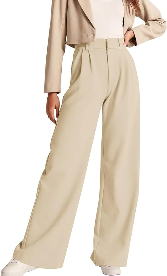 NIMIN High Waisted Work Pants for Women Business Casual Office Dress Pants Trousers with Pockets ... | Amazon (US)