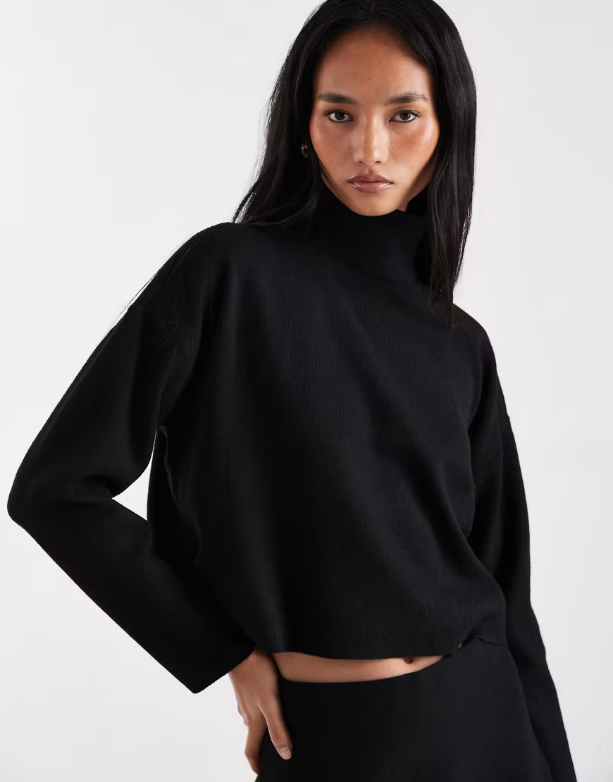 ONLY roll neck knit sweater in black - part of a set | ASOS (Global)
