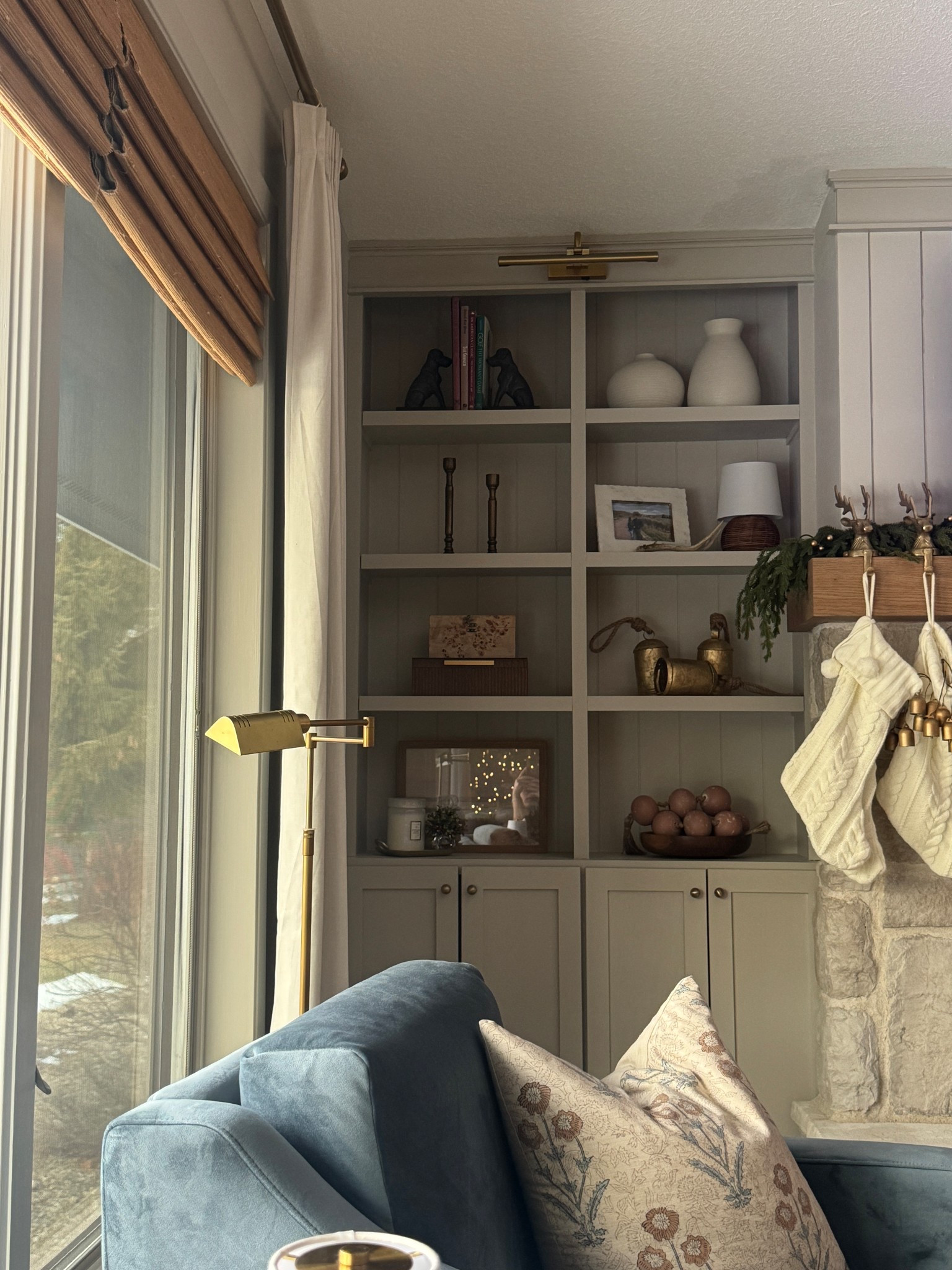 I love this view of my home 💕

Built-ins, fireplace, mantel, drapes, Roman shades, home decor 

#LTKHome