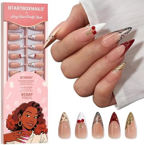 BTArtboxnails X LONGHAIRPRETTYNAILS Press On Nails - Autumn Muse, 5 Designs Mix Match Long Stilet... | Amazon (US)