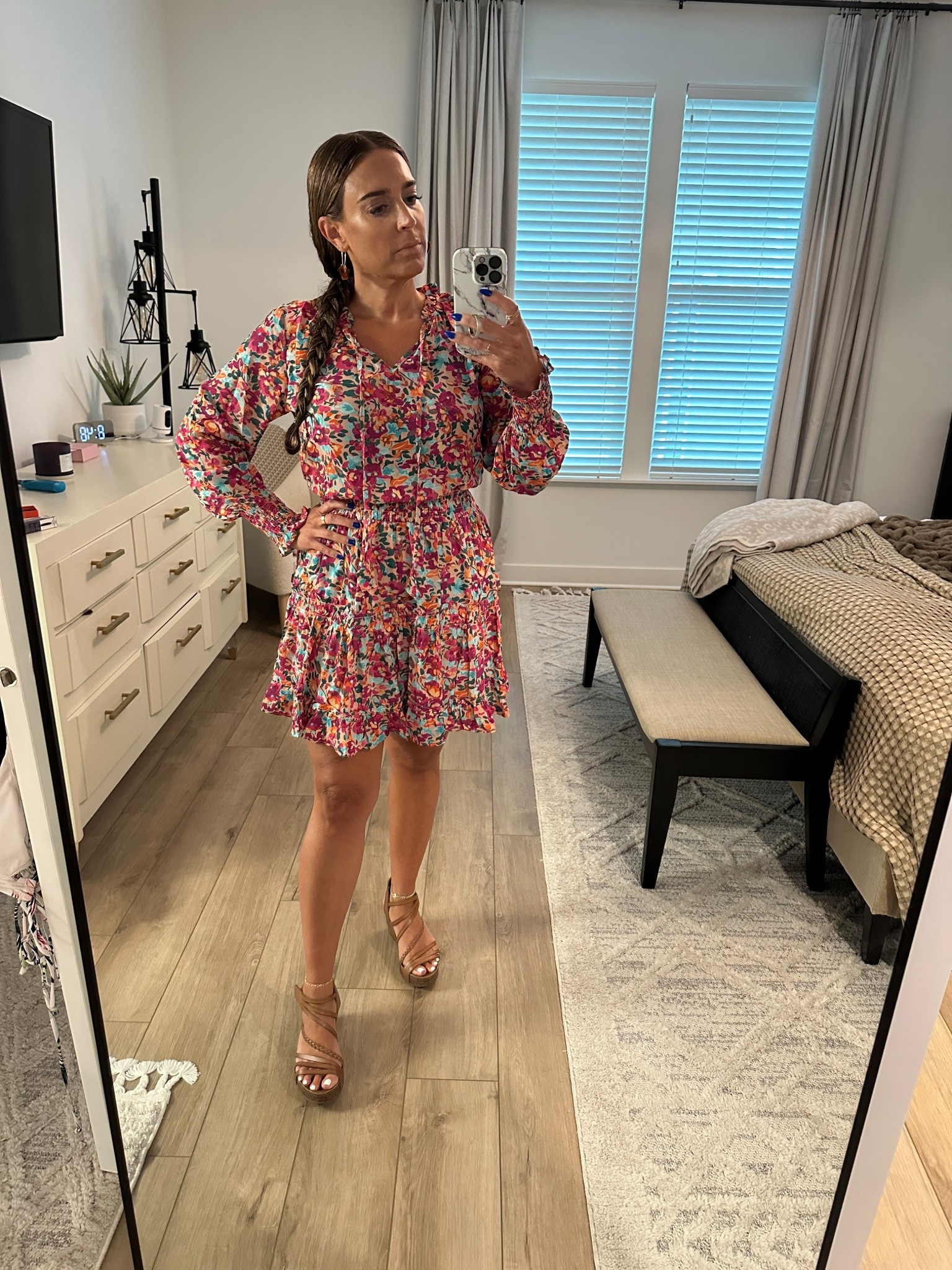 Can’t go wrong with bright colors on bronzed skin in the summer months ☀️ we occasionally get some cooler days/weeks here randomly in Indiana and these longer sleeves on this lightweight dress were just enough to keep me comfortable on such a day 🙌🏼

#LTKMidsize #LTKWedding #LTKWorkwear