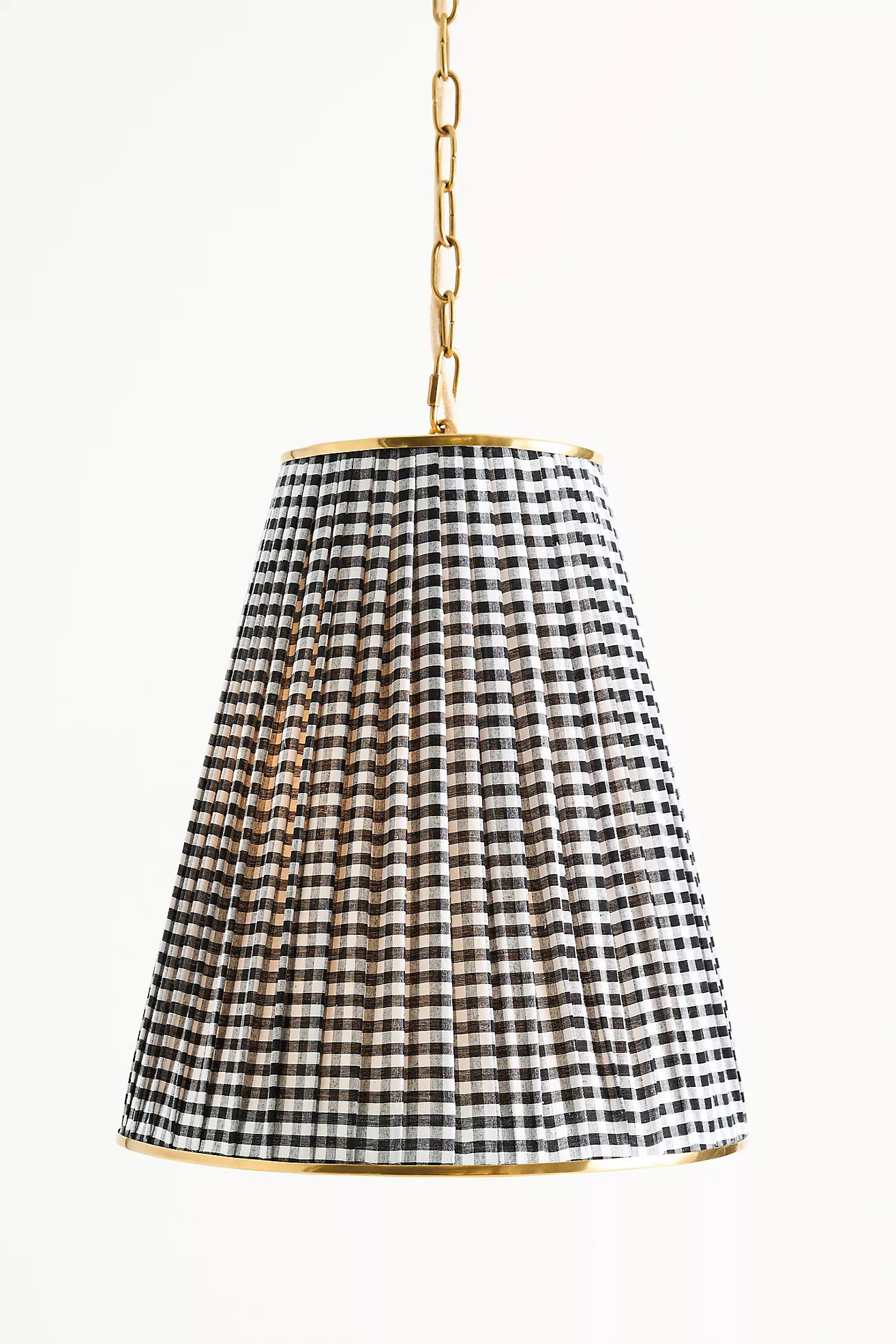 Lee Ruched Printed Shade Brass Tall Pendant | Anthropologie (US)