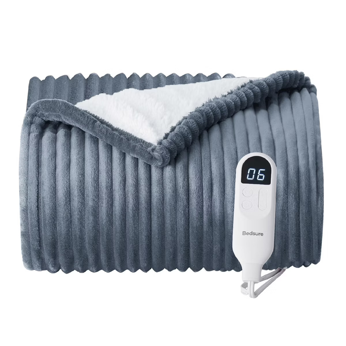Bedsure | Electric Heated Blanket Soft & Washable Ribbed Flannel | Target