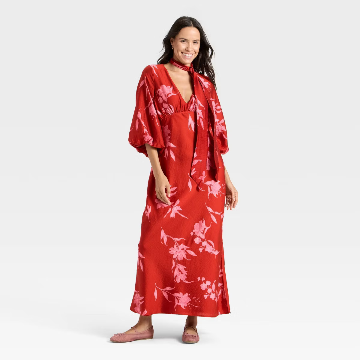 Women's Tie Neck Maxi Dress - A New Day™ | Target