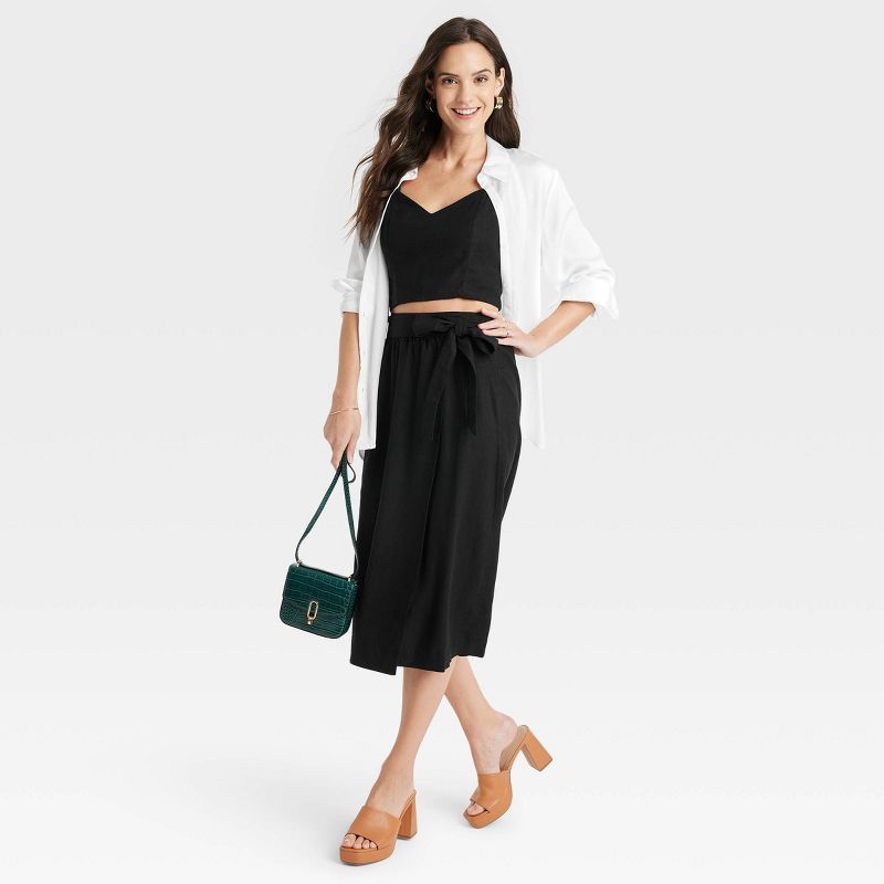 Women's Linen Wrap A-Line Skirt - A New Day™ | Target
