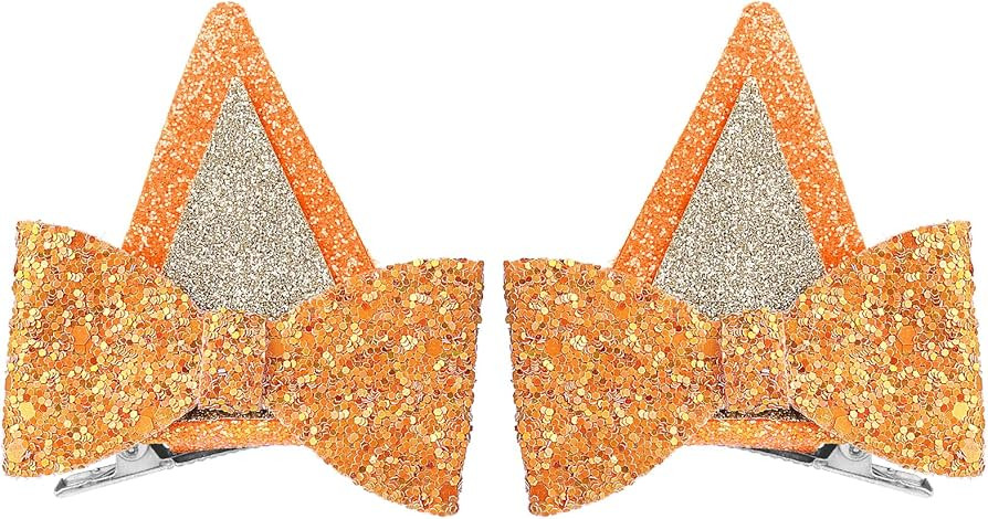 Lusofie 1 Pair Blue Ears Hair Clip, Glitter Blue Ears for Kids Blue Bow Hair Barrettes Birthday D... | Amazon (US)