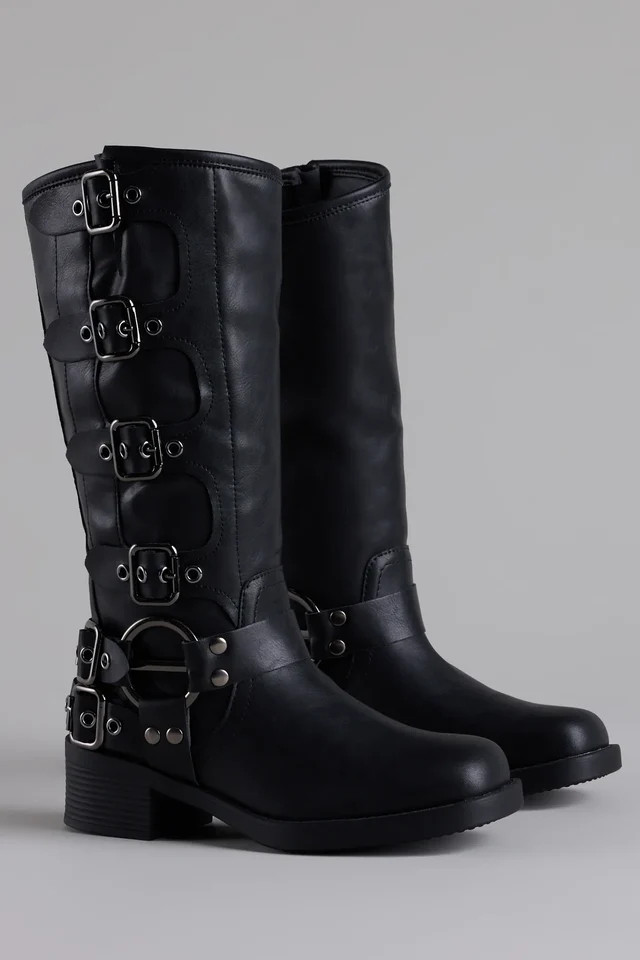 Totally Edgy Buckled Square Toe Boots | Windsor Stores