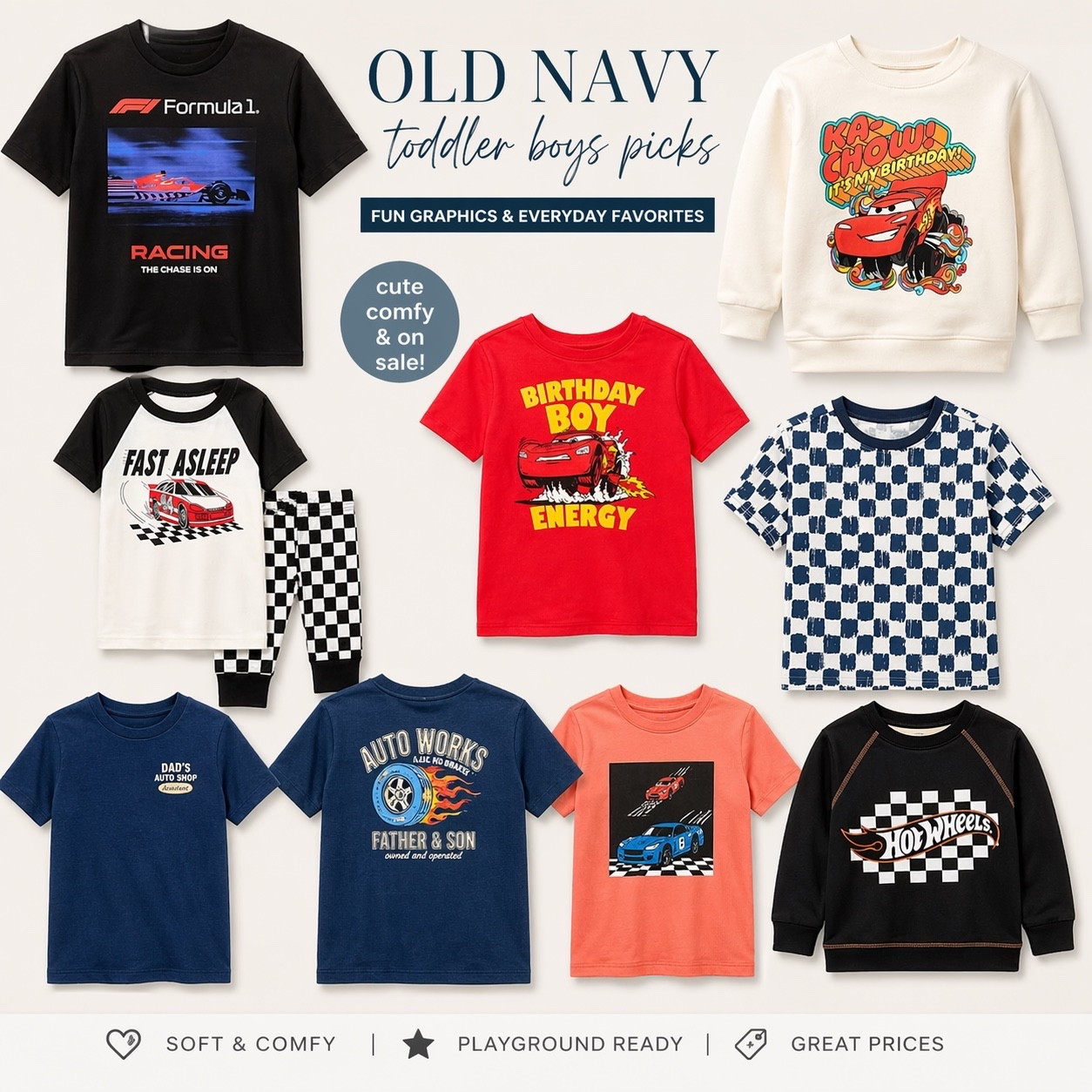 Toddler boy style, but make it fast 🏁💙
From race-ready graphics to everyday basics — these Old Navy finds are cute, comfy, and seriously on sale.

#LTKkids #LTKsalealert #OldNavyStyle #ToddlerBoyStyle #MomFinds

#LTKSaleAlert #LTKKids #LTKmomlife
