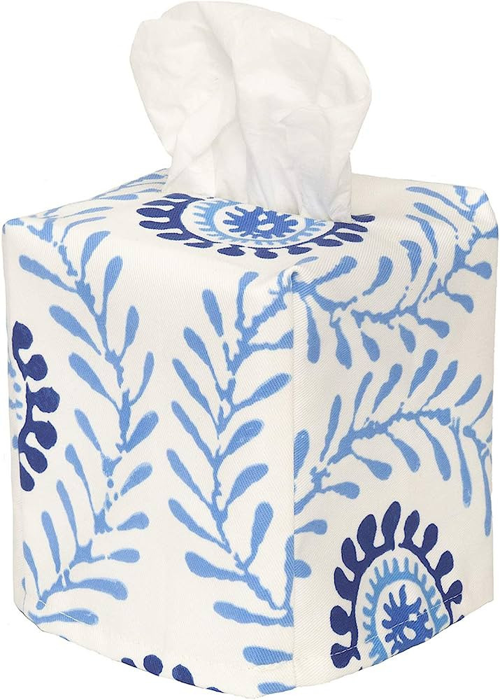 Fabric Tissue Box Cover, Tissue Holder Slipcover, Slips Over Square Cube Cardboard Facial Tissue ... | Amazon (US)