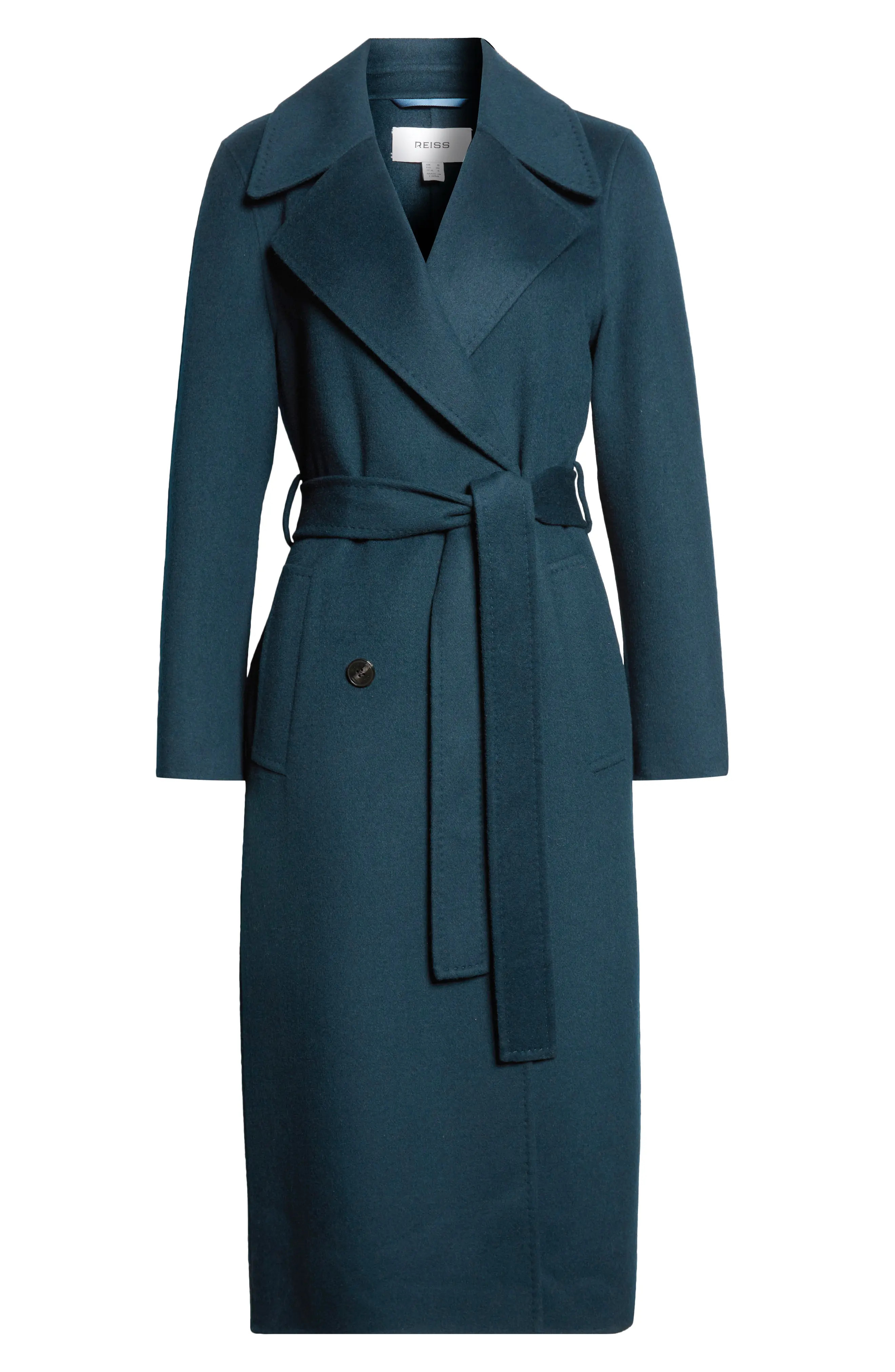 Reiss Rene Wool Blend Double Face Coat in Teal at Nordstrom, Size 4 | Nordstrom