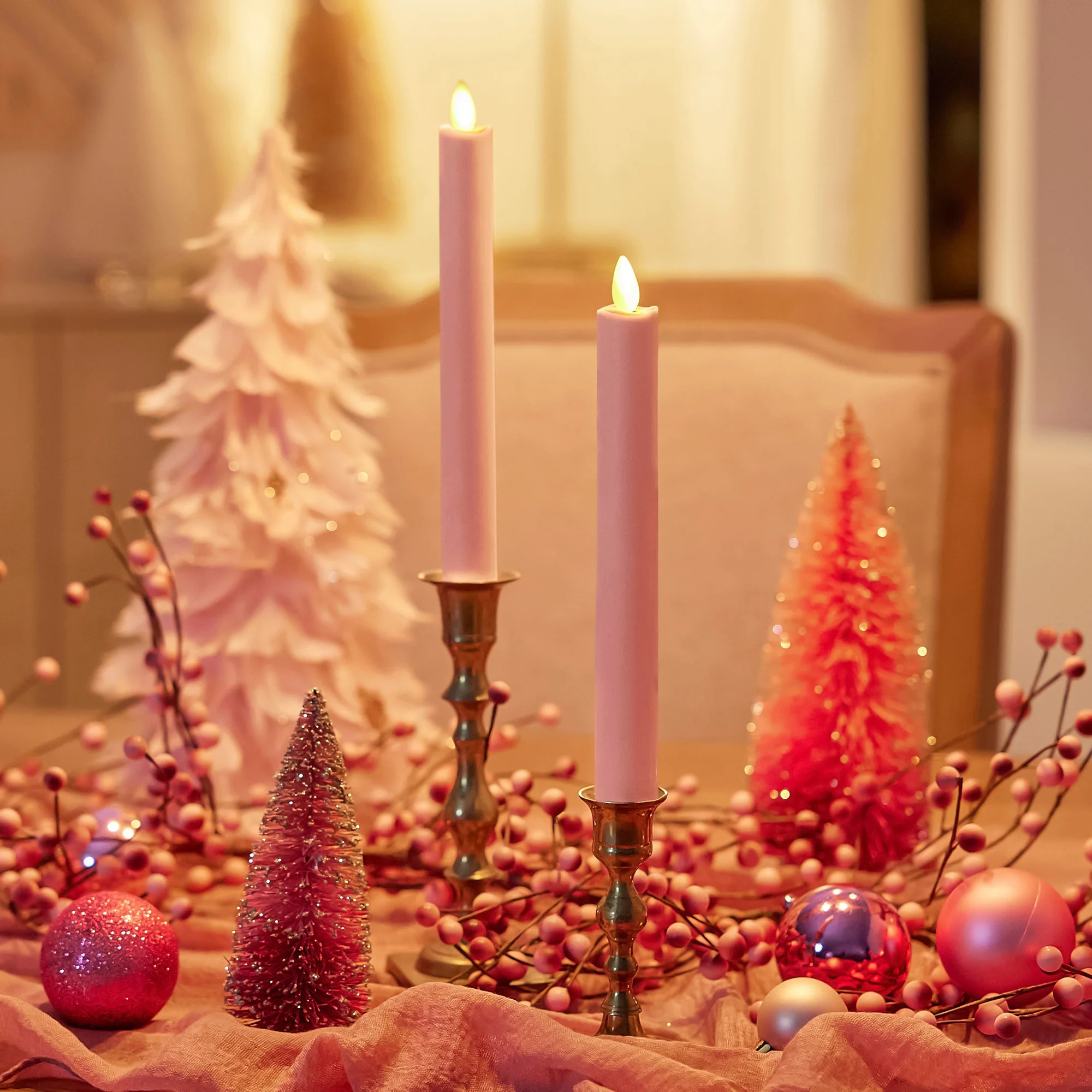 Rose Tan Flameless Candle Tapers - Set of 2 | Luminara