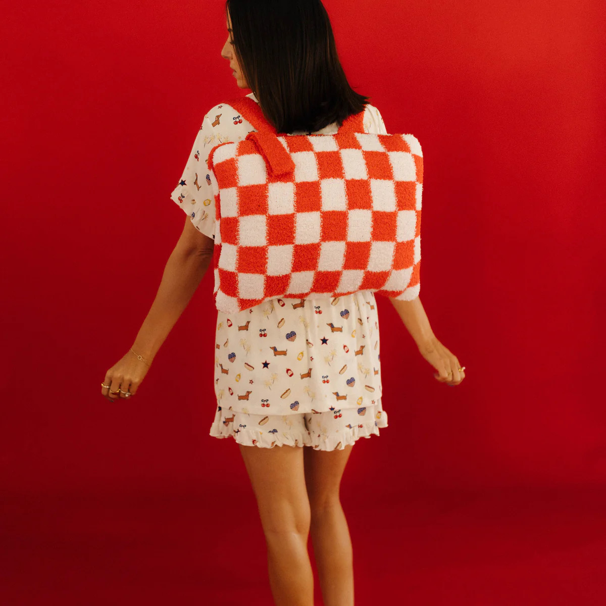 Red Check Quillow 50x60 | Staykation | Staykation
