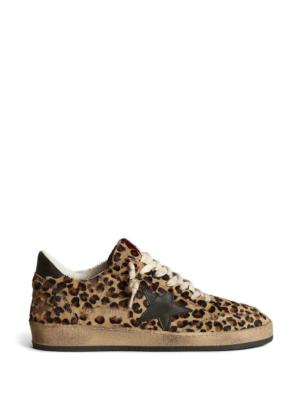 Golden Goose Ball Star sneakers in leo-print pony skin, black leather star & heel tab - Neutrals | Farfetch Global