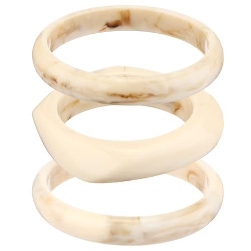 Tondiamo 3 Pcs Acrylic Resin Bracelets Chunky Bracelet for Women Irregular Geometric Wide Resin B... | Amazon (US)