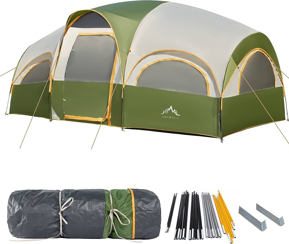 GoHimal 8 Person Tent for Camping, Waterproof Windproof Family Tent with Rainfly, Divided Curtain... | Amazon (US)