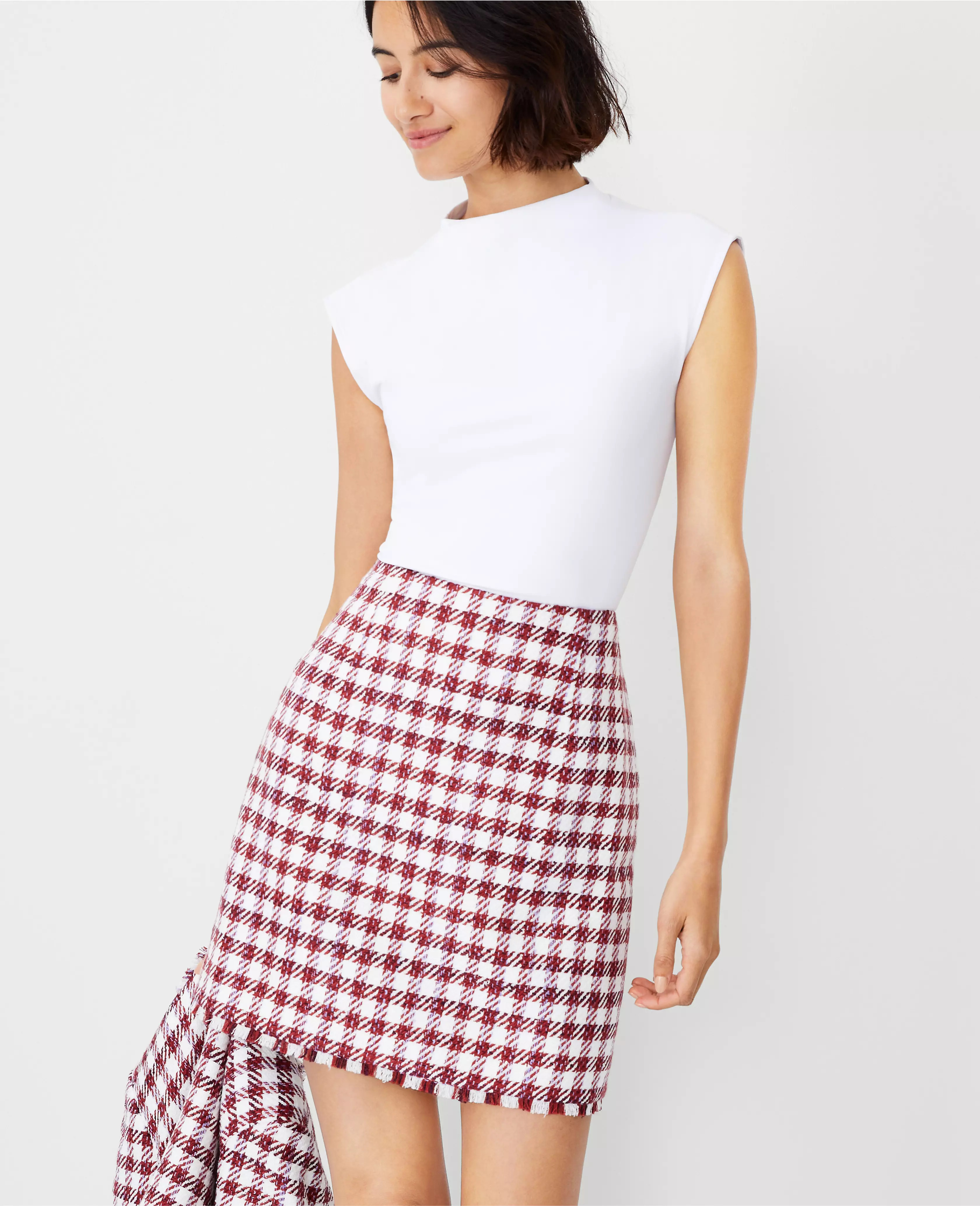 Fringe Tweed A-Line Skirt | Ann Taylor (US)