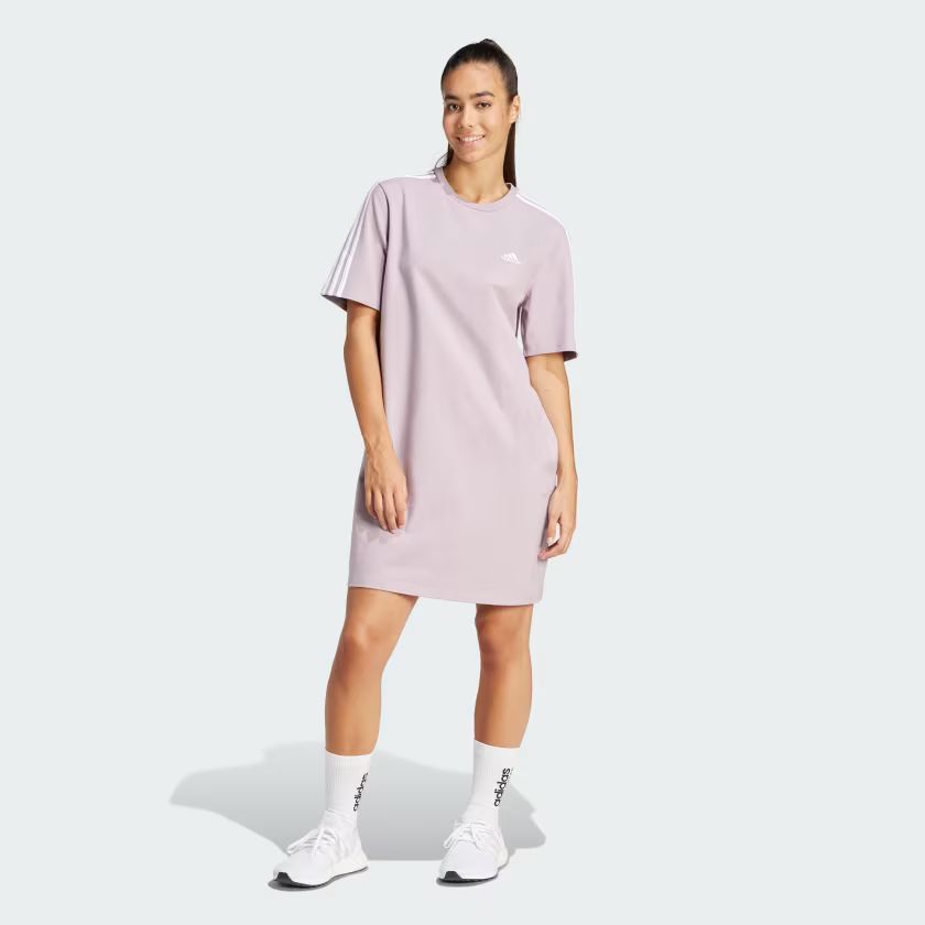 Essentials 3-Stripes Single Jersey Boyfriend Tee Dress | adidas (US)