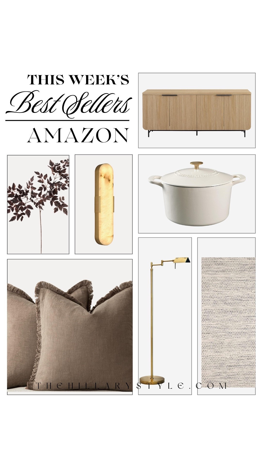 Sharing my top Amazon home best sellers from this week 🖤 These finds give that designer-inspired, elevated vibe with cozy fall touches — from the fluted sideboard and marble wall sconce to faux fall stems and a brass task lamp. I also included soft linen pillow covers, a woven wool area rug, and a cast iron Dutch oven that’s perfect for the season!

#LTKHome #LTKStyleTip #LTKOver40