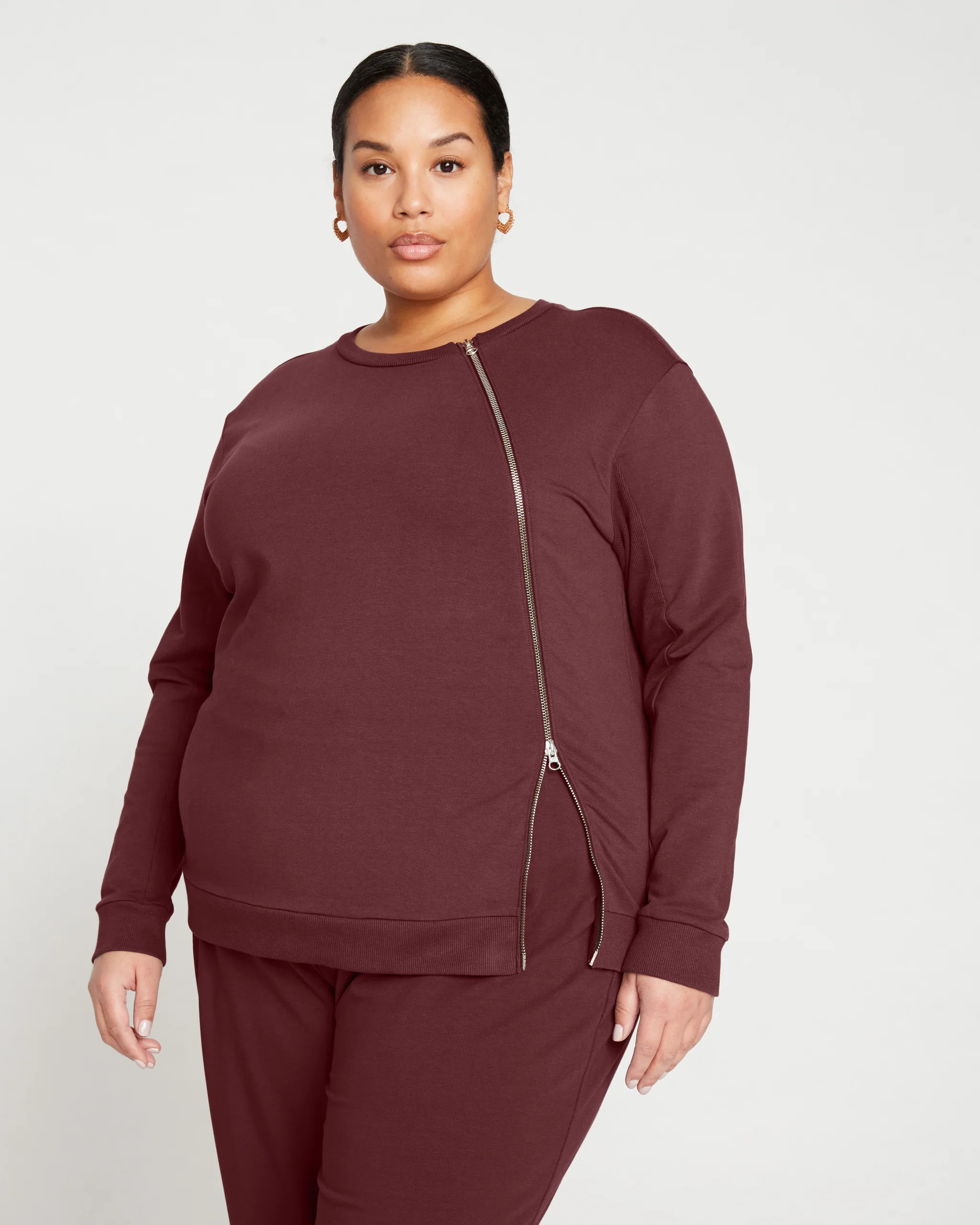 Meridian Zip Pullover - Black Cherry | Universal Standard