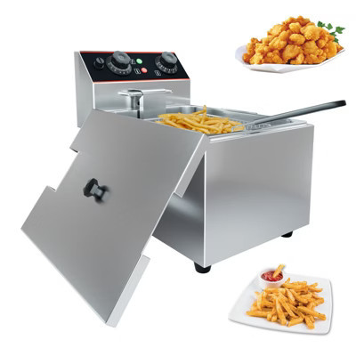 COZONY Deep Fryer w/ Basket, 6/8/11L Electricity Countertop Fryer Stainless Steel, 1800W Professional Food Fryer with Thermostat for Restaurant, 120V | Target