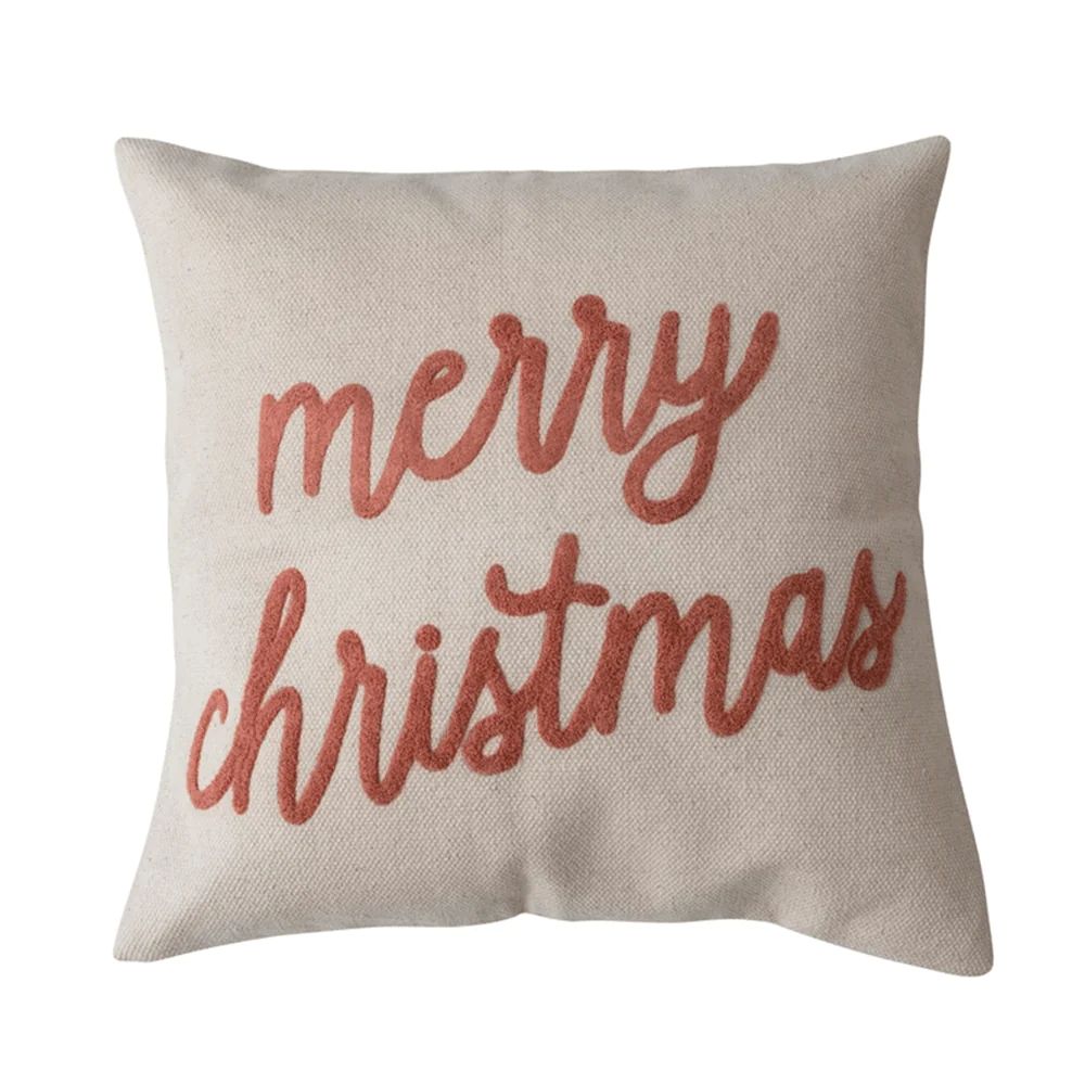 "Merry Christmas" Embroidered Square Pillow | Shop Sweet Lulu