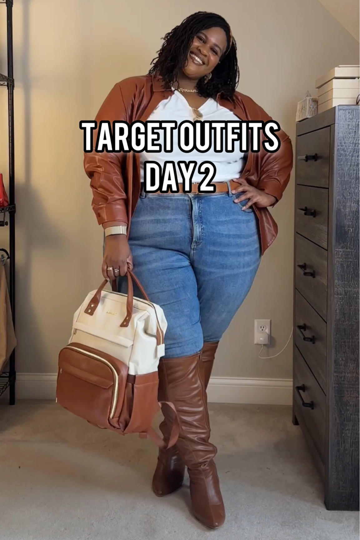 Day 2 of styles pieces I got from Target! Today’s main event? This brown faux leather button down 😍 

#LTKPlusSize #LTKFindsUnder50 #LTKStyleTip
