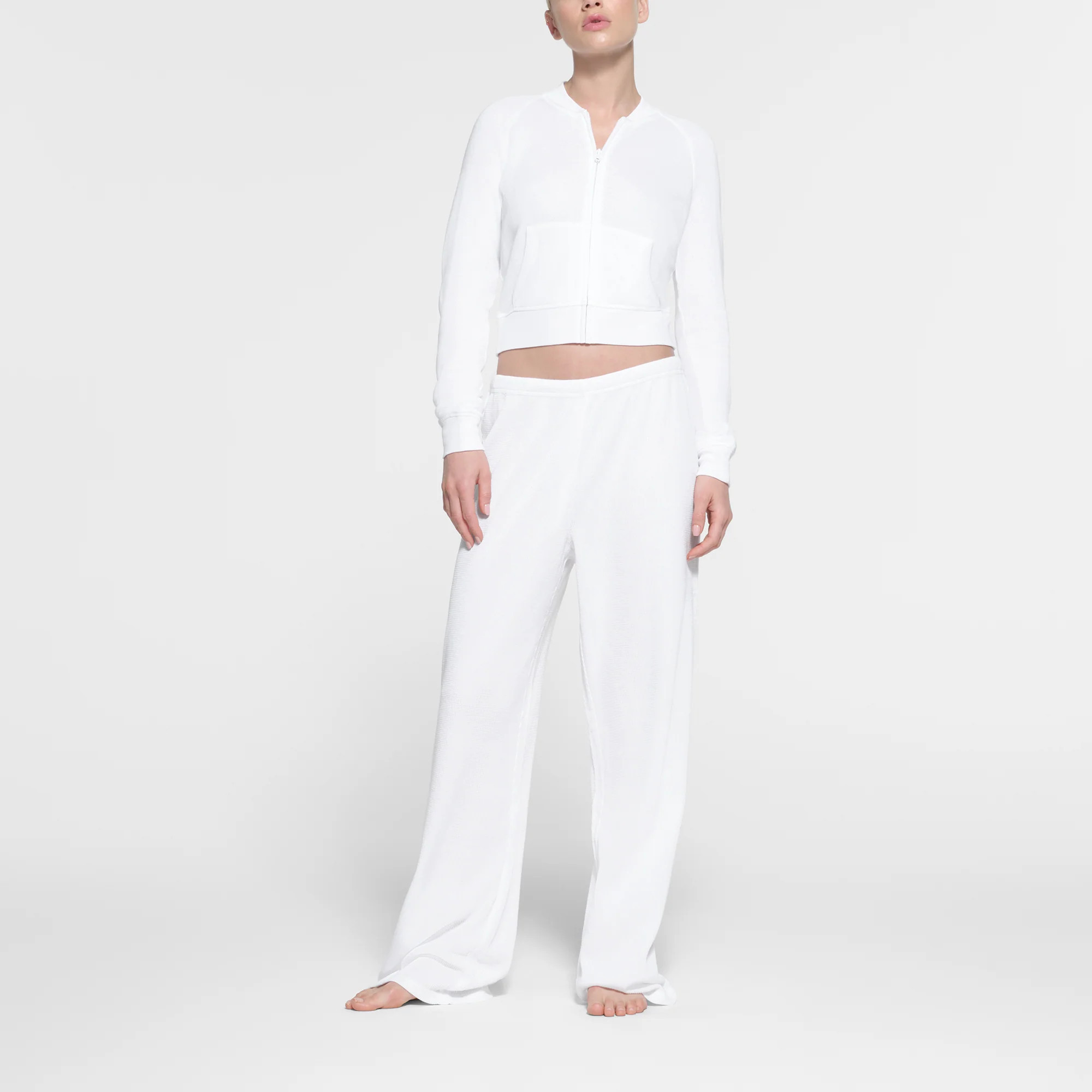 SKIMS Straight Leg Pants | White | 4XL | Waffle | SKIMS (US)