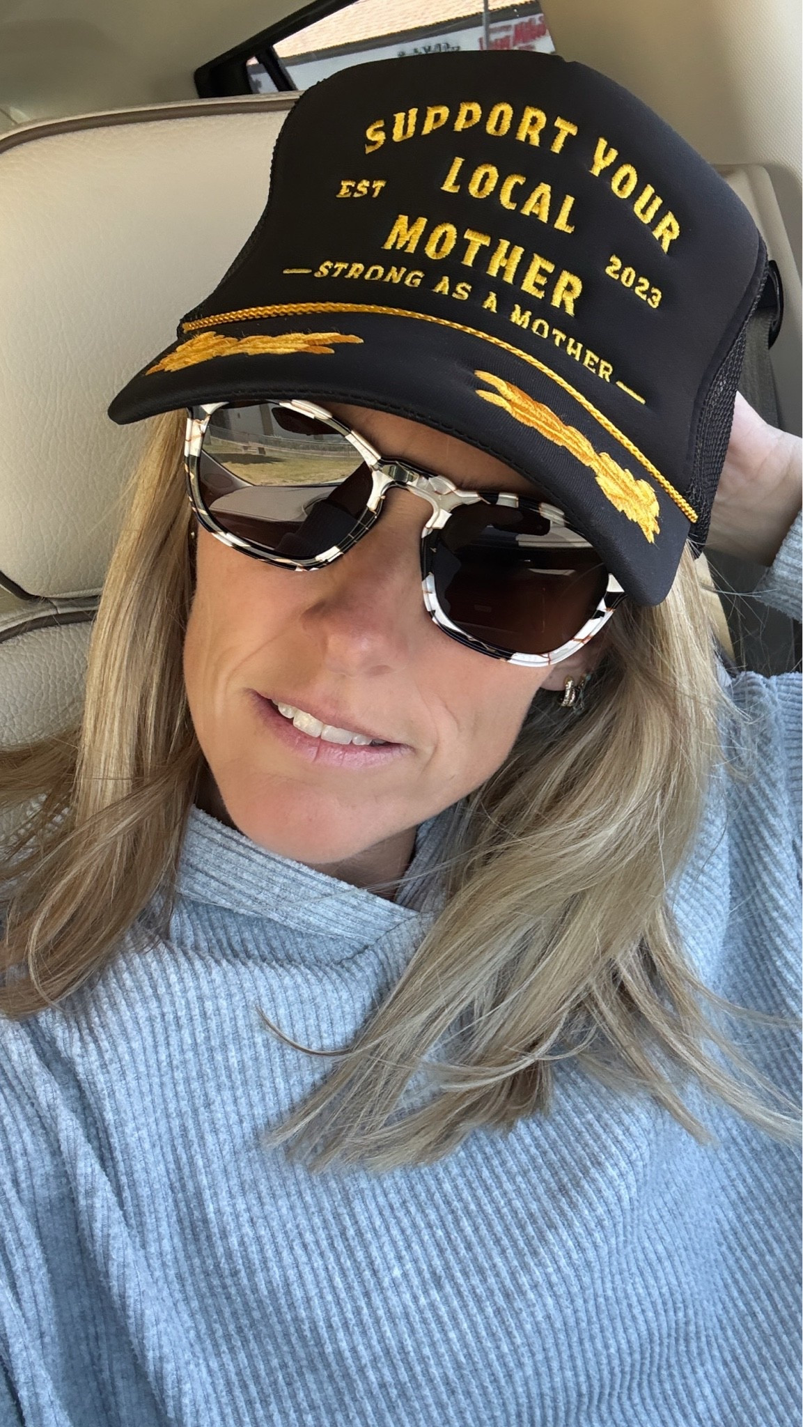 Trucker hat and sunglasses are my summer uniform.  These are two of my favorites in the rotation.
.
#momstyle #momhat #sunglasses

#LTKootd #LTKmomlife #LTKSeasonal