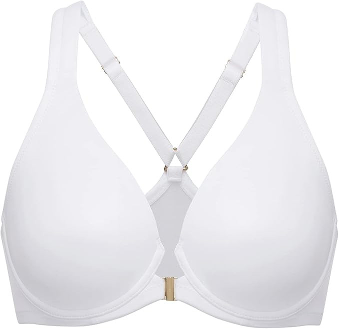 DELIMIRA Women's Front Closure Racerback Seamless Underwire Unlined Plunge Full Coverage Bra | Amazon (US)