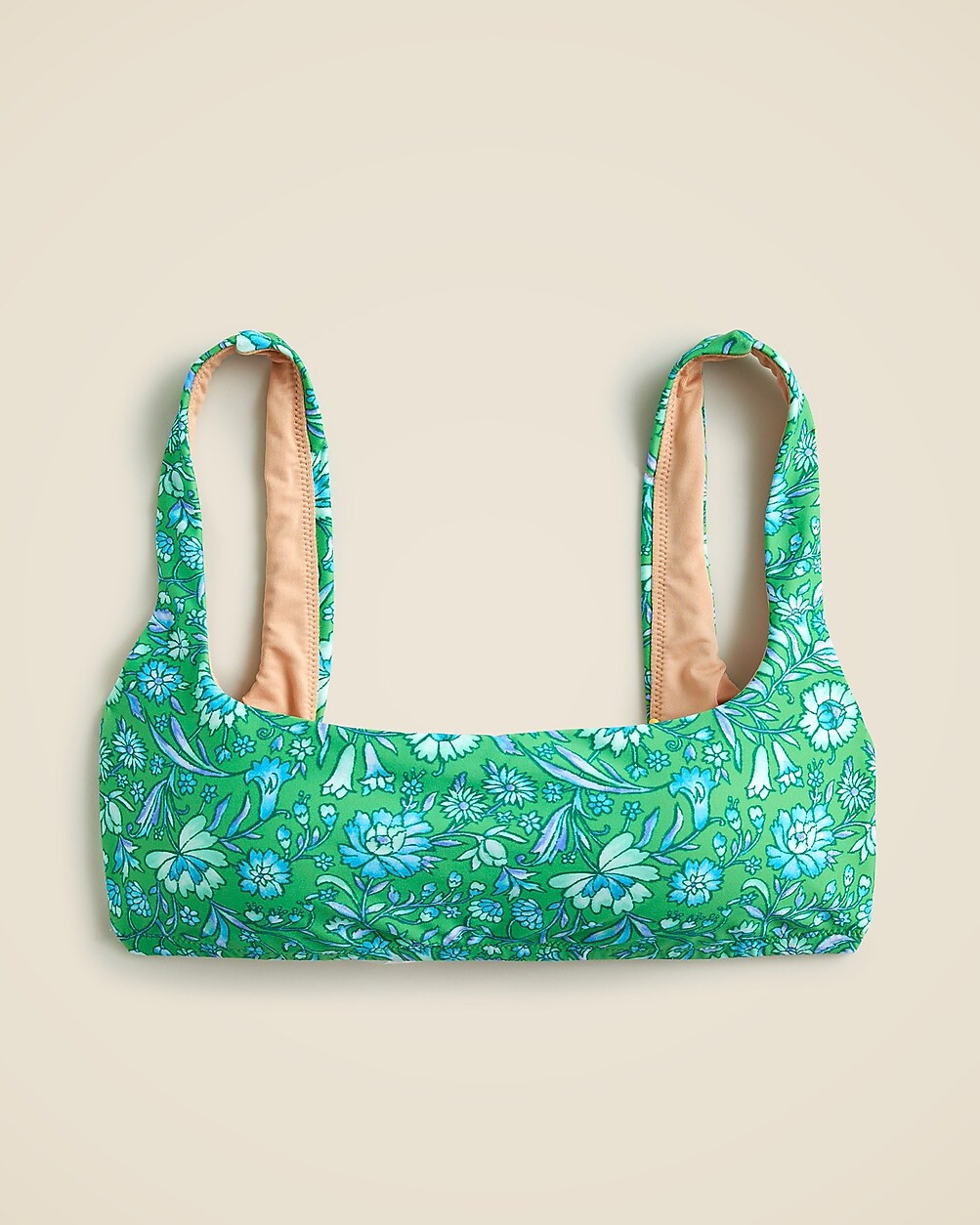 Squareneck bikini top in marigold blooms | J. Crew US