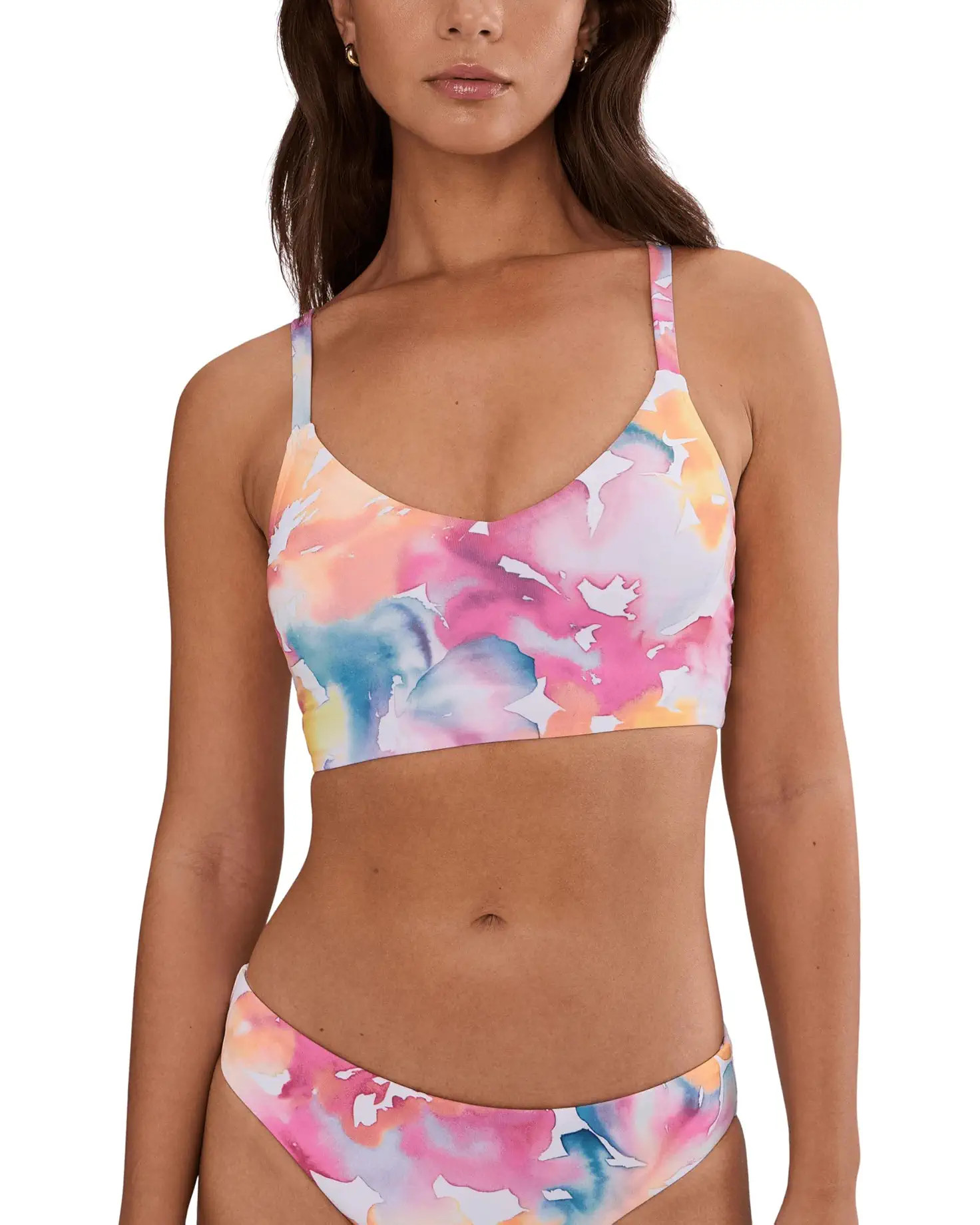Women's Nike Aquarelle V-neck Midkini | Zappos.com