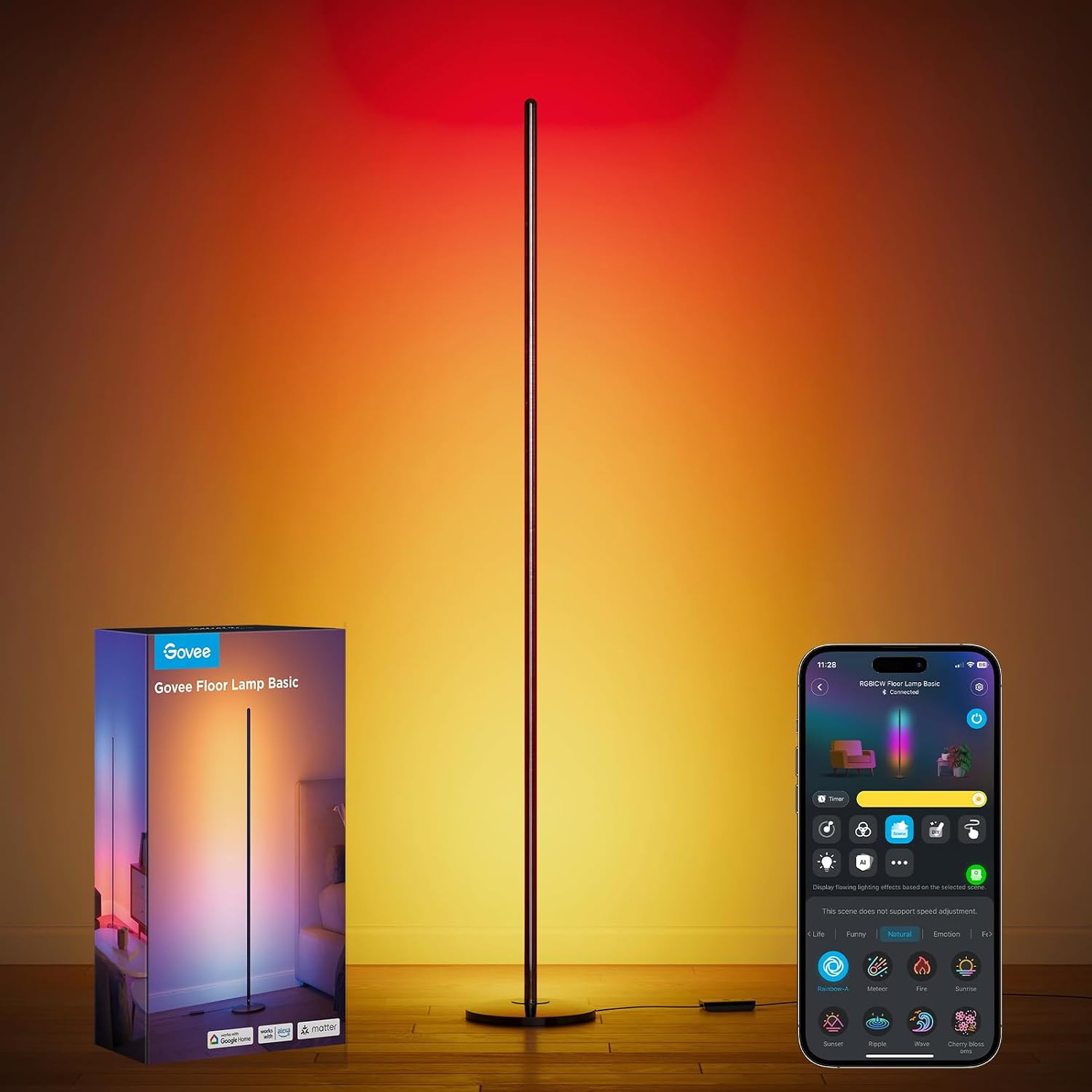 Govee RGBIC Floor Lamp Basic, 1000lm LED Corner Lamp, Black | Amazon (US)