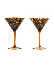 Set Of 2 Tortoise Shell Martini Glasses | TJ Maxx