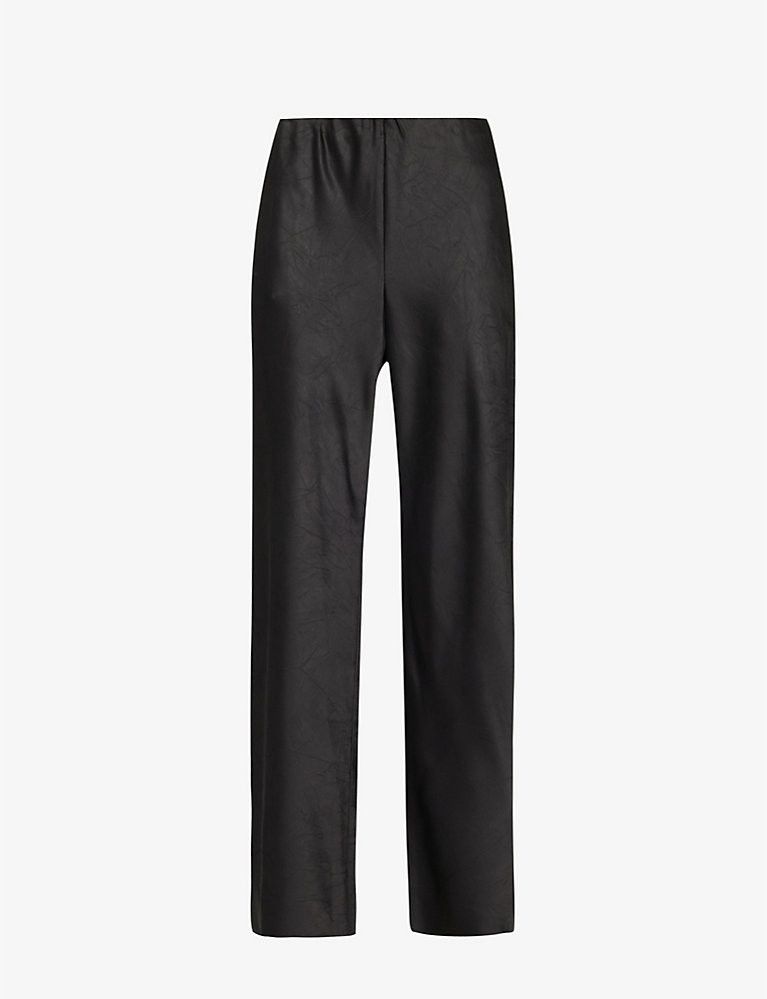 Crinkled-effect recycled-polyester blend trousers | Selfridges