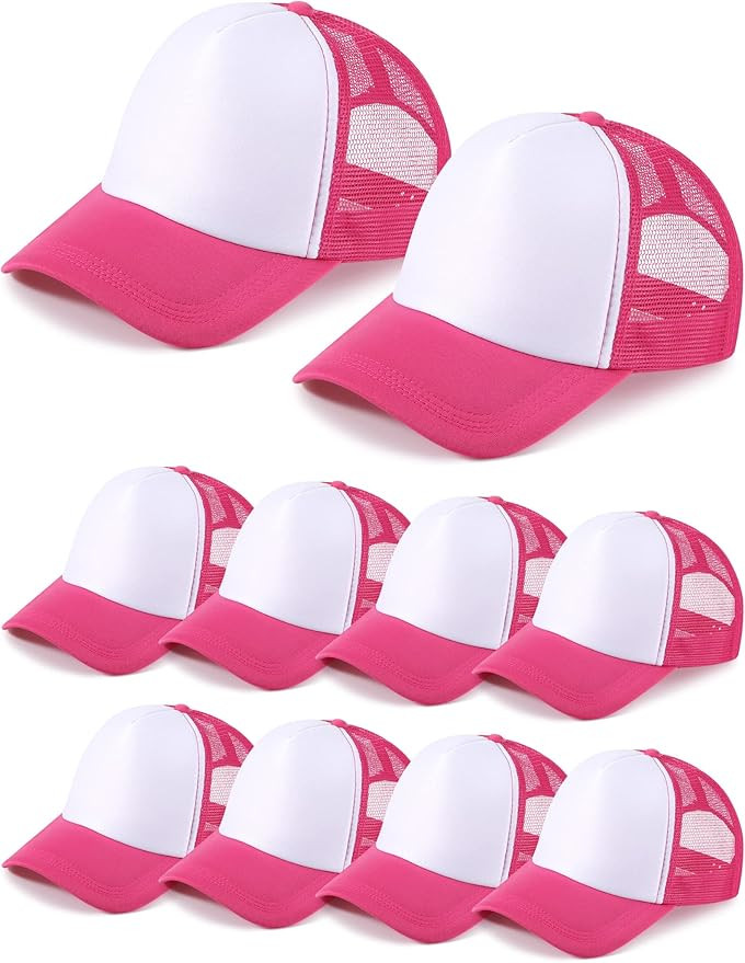 10 Pcs Sublimation Blank Trucker Hats Bulk Mesh Baseball Cap Polyester Mesh Trucker Hat for Men a... | Amazon (US)