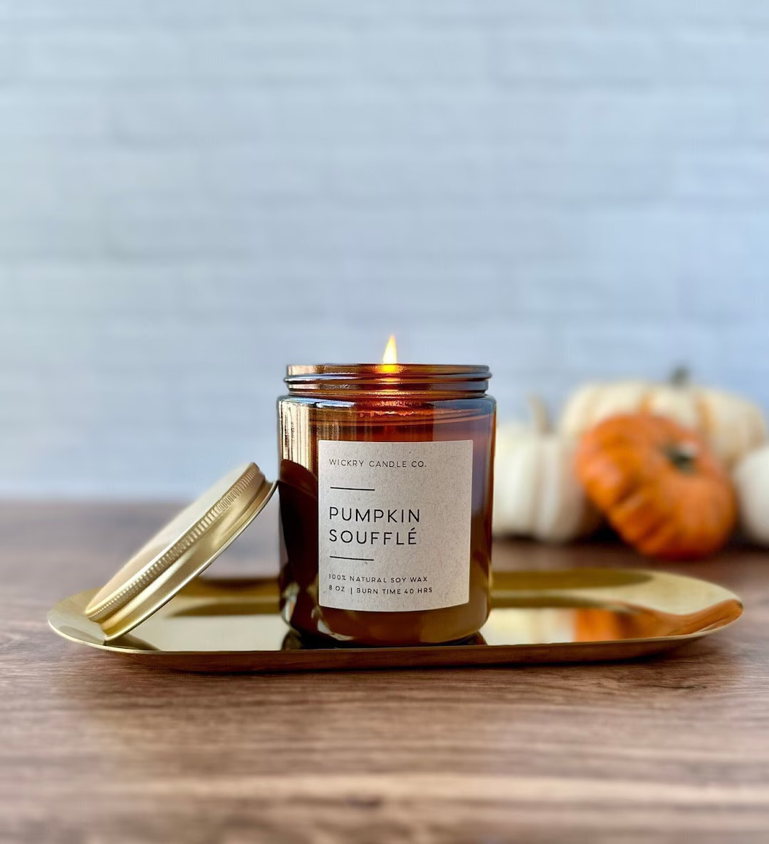 Pumpkin Soufflé Soy Candle, Fall Candle in Jar, Cozy Fall Decor, Fall Gift for Friend, Nontoxic ... | Etsy (US)