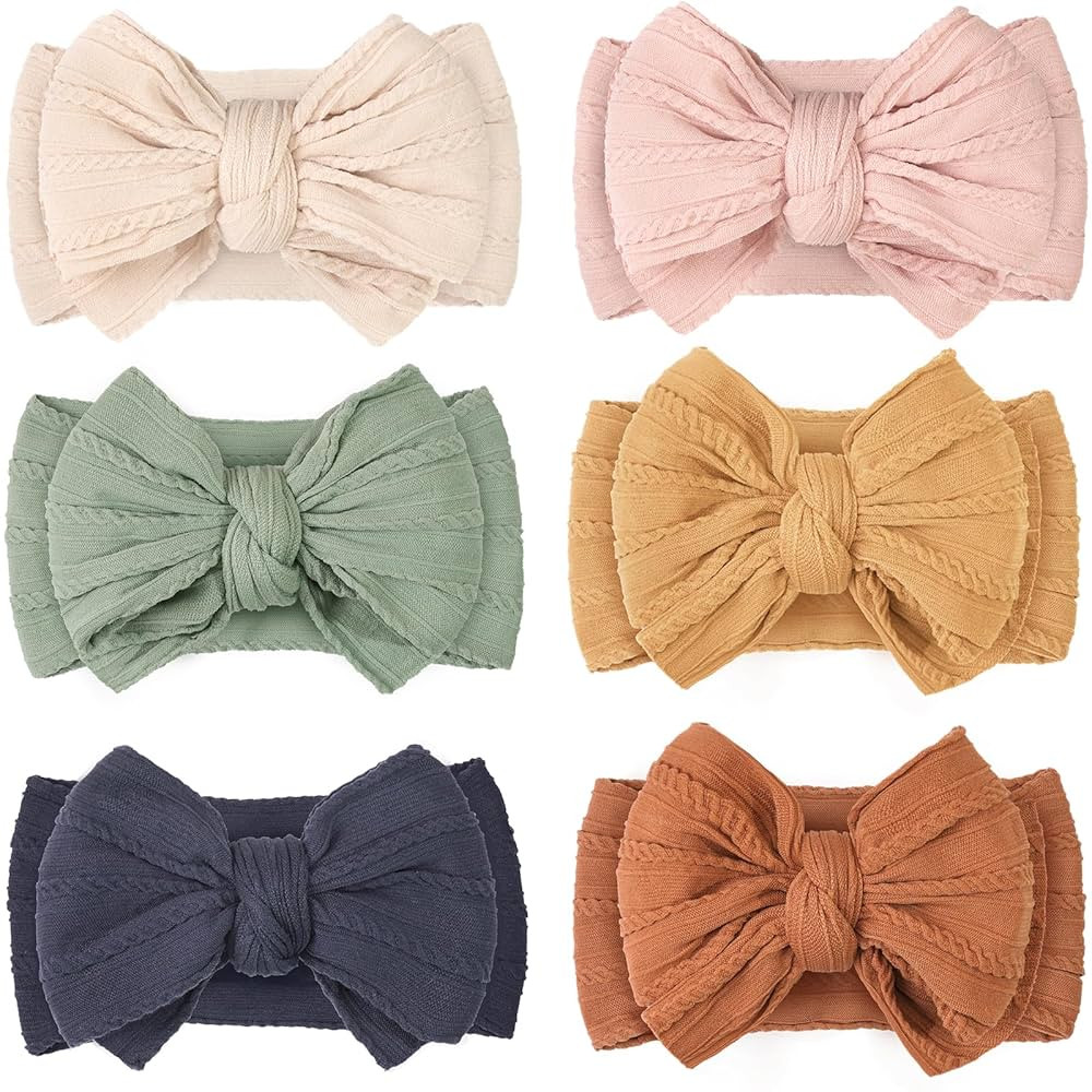 CÉLLOT 2024 Super Stretchy Soft Handmade Headbands with Double Bows Head Wrap Nylon Hair Accesso... | Amazon (US)