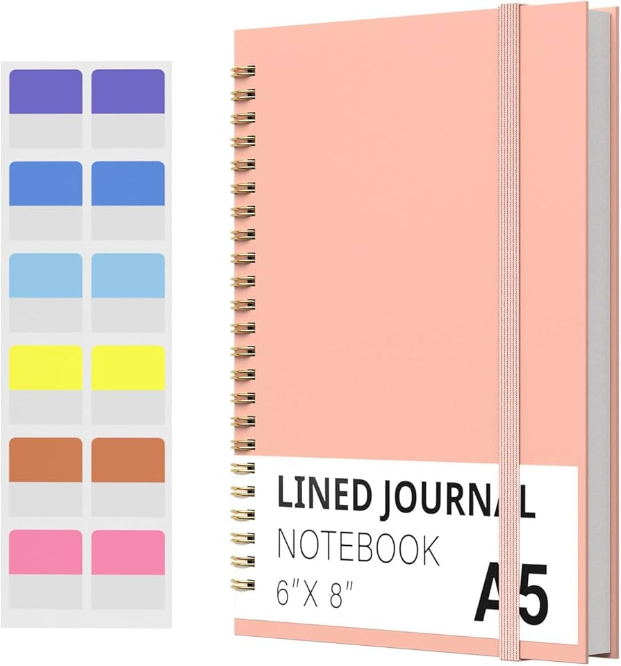 Spiral Notebook, Hardcover Notebook for School & Work, Lined Journal Notebook for Men & Women,120... | Amazon (US)