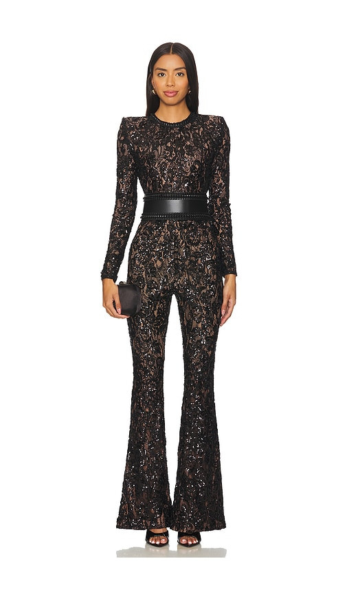 Nadine Merabi Bella Jumpsuit in Black. - size 8/M | Revolve Clothing (Global)