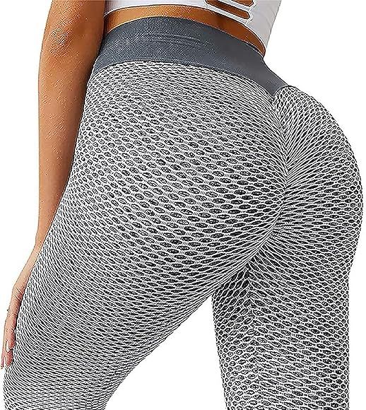 Famous TikTok Leggings, Yoga Pants for Women High Waist Tummy Control Booty Bubble Hip Lifting Wo... | Amazon (US)