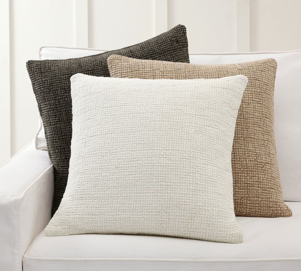 Ivy Linen Textured Pillow Covers | Pottery Barn (US)