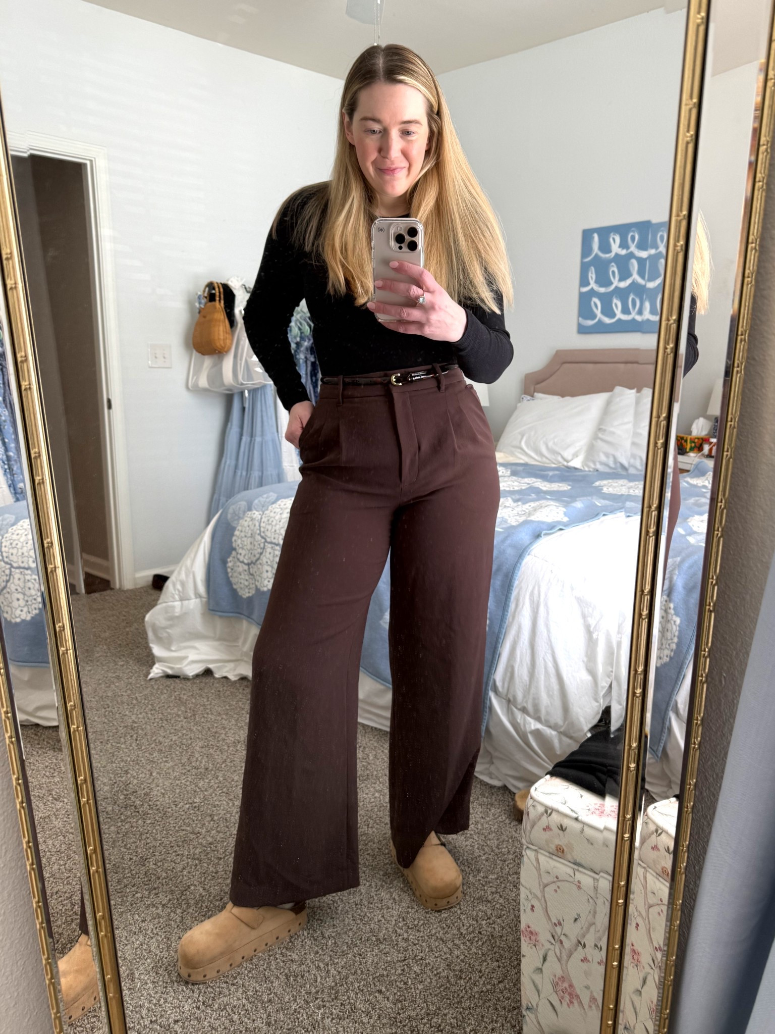 The effortless pants for effortless office outfit 🤎 work outfits clinic outfits 

#LTKWorkwear #LTKdayinmylife #LTKootd