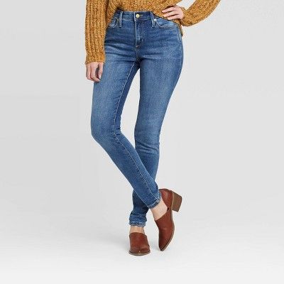 Women's High-Rise Brush Back Cozy Full Slim Fit Skinny Jeans - Universal Thread™ Blue Blazes | Target