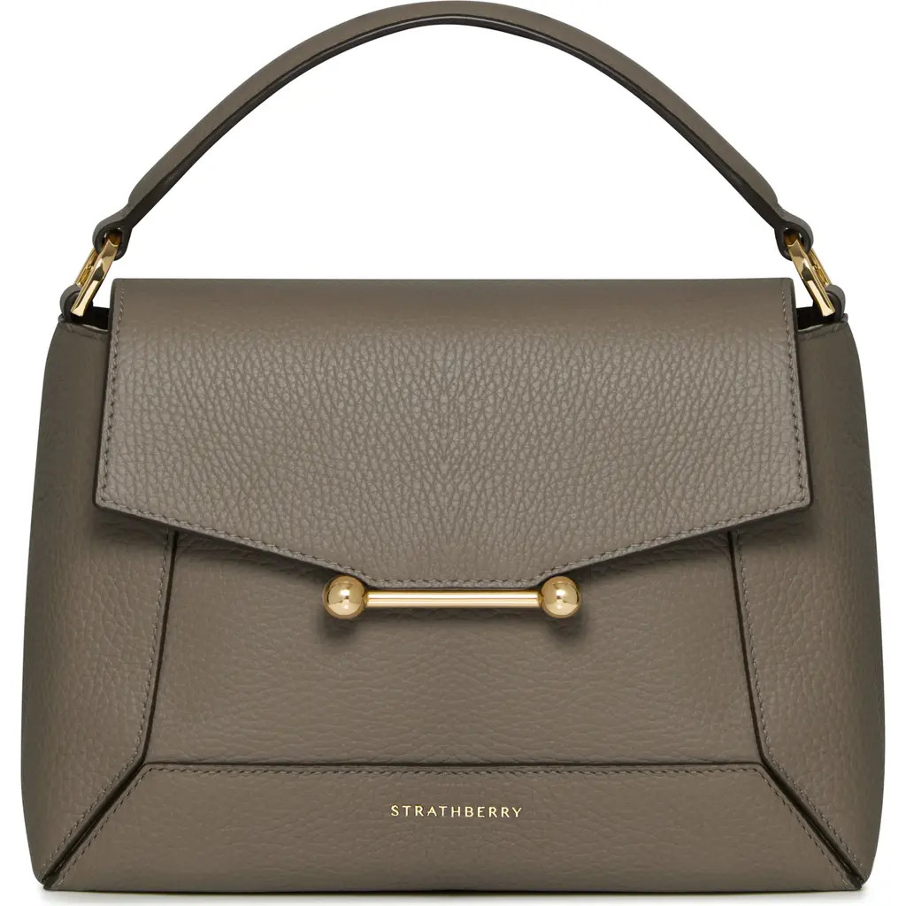Strathberry Mosaic Leather Top Handle Bag in Taupe at Nordstrom | Nordstrom