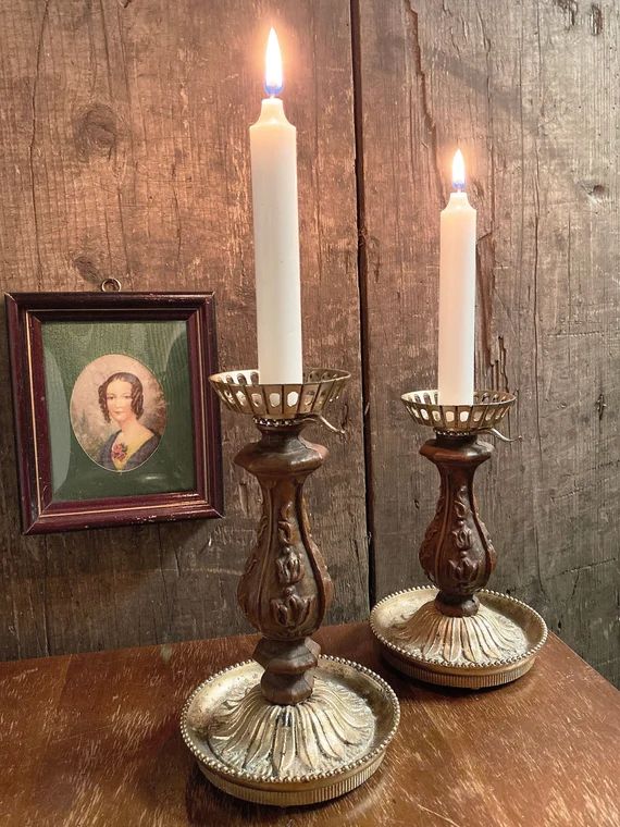 Vintage Villy Candlestick Holders. Gold Tone Taper Candle Holders c.1960s | Etsy (CAD)