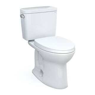 Drake 12 in. Rough In Two-Piece 1.6 GPF Single Flush Elongated Toilet in Cotton White, SoftClose Seat Included | The Home Depot