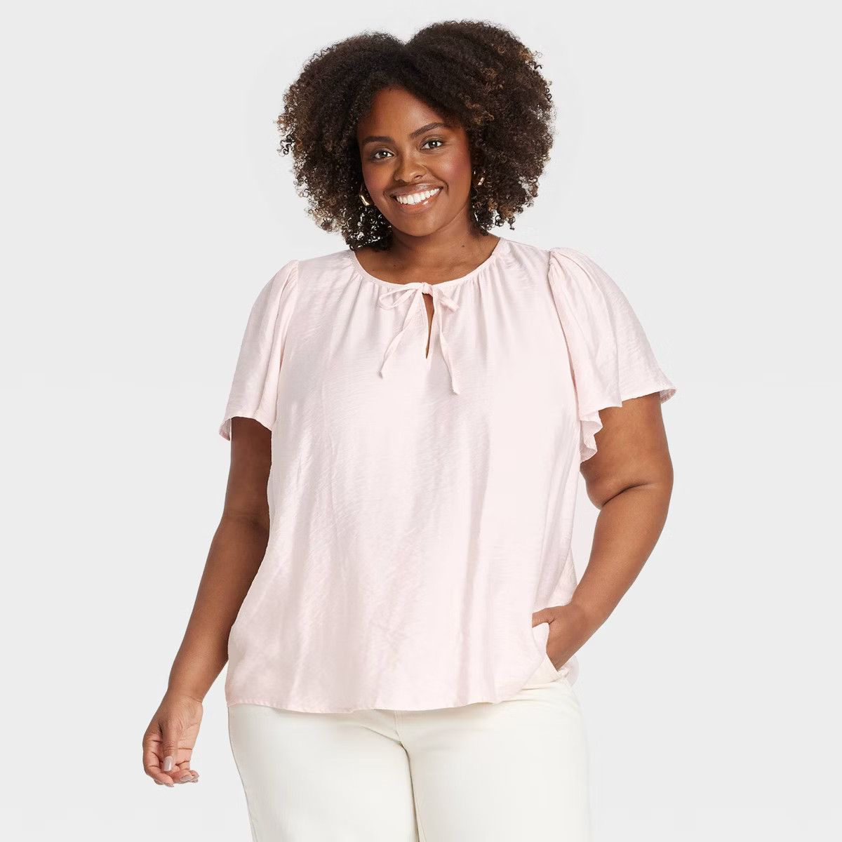 Women's Flutter Short Sleeve Blouse - Ava & Viv™ | Target